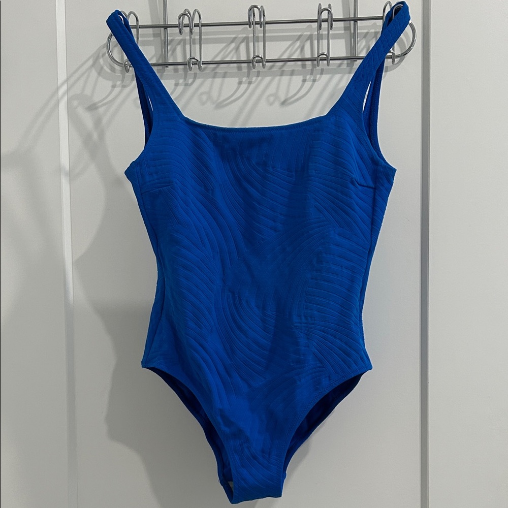 Vintage Y2K Gottex Textured Square Neck One Piece Swimsuit | Size 8